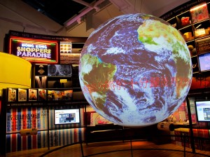 The 360 degree projection surface adds a new level of display for the gallery.